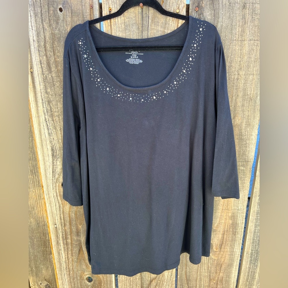 Lane Bryant 26/28 embellished 3/4 sleeve tunic top